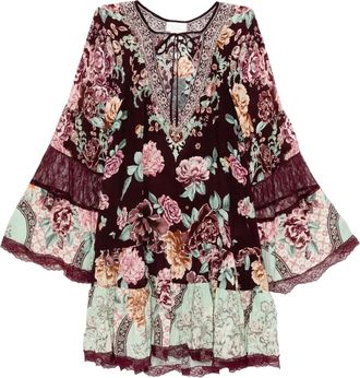 Camilla Jurk met A-lijn en gesmockt vlak - Bruin