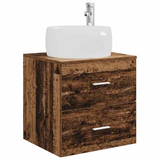vidaXL Vanidad Con Lavabo De Pared Madera Envejecida Vidaxl