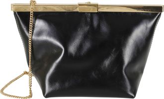 Jimmy Choo London Ganache Handbag with Chain Shoulder Strap and Engraved Logo