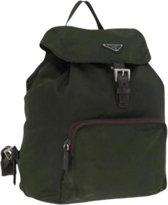 Prada Pre-owned Backpacks, female, Green, Size: ONE SIZE Pre-owned Vintage Backpack