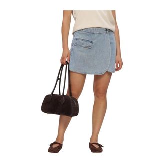Co'Couture Asjacc Wrap Denim Skort - Dames - Spijkerrokken - Blauw - XS - Denim - Rokken