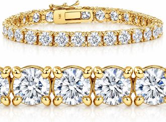Pompeii3 20 Ct Lab Grown Diamond Tennis Bracelet 14k Yellow Gold 7