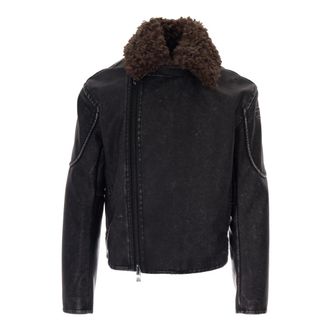 Diesel Leren Jassen - Heren - Zomerjassen - Zwart - S - Polyester - Jassen