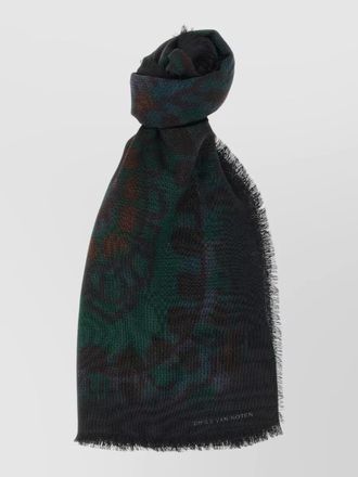 Dries Van Noten wool printed scarf
