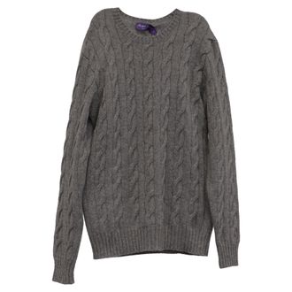 Ralph Lauren Purple Label Cable Knit Sweater in Grey Cashmere