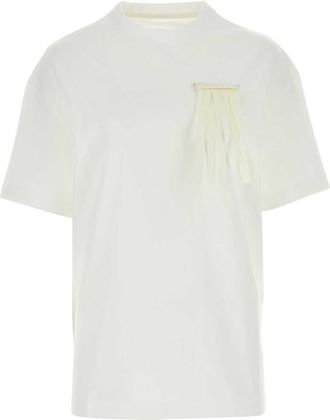 Jil Sander White Cotton Crewneck Top