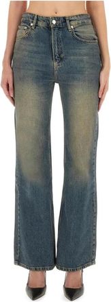 Moschino Vintage Wash Straight Leg Jeans - Dames - Bootcut Jeans - Blauw - W27 - Denim - Jeans