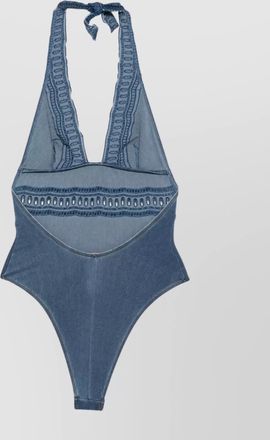 Ermanno Scervino halter neck lace swimsuit with open back