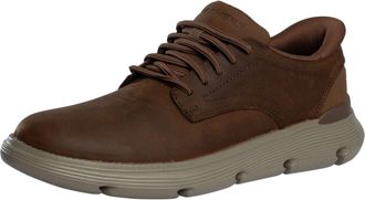 Skechers Mens Garza Duran Slip-On Sneakers, Dark Brown Leather/Synthetic, 8.5 UK
