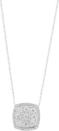 Effy Sterling Silver Diamond Square Pendant Necklace in White at Nordstrom Rack, Size 18