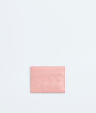 Bottega Veneta Intrecciato Credit Card Case - Pink - Woman - 100% Lambskin