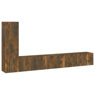 Berkfield Home 3 Piece TV Cabinet Set Smoked Oak Engineered Wood in Brown