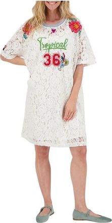 Me369 125L70837 Korte Jurk - Dames - Korte kleedjes - Wit - L - Kleedjes