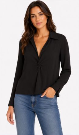 Drew Donna Twist Front Shirt In Black
