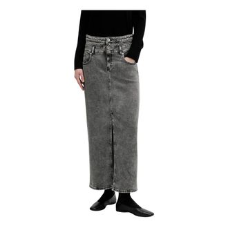 Karl Lagerfeld Rokken, Dames, Grijs, S, Denim, Denim Pencil Skirt