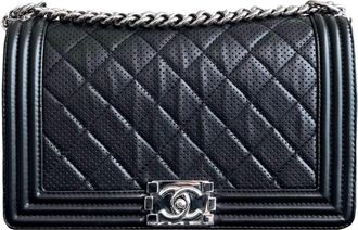 Chanel Black Perforated Boy Bag