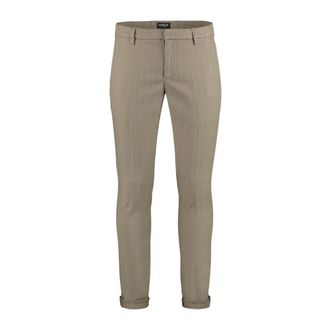 Dondup Slim-fit Trousers, male, Brown, Size: W38 Tailored Fit Cotton Blend Trousers