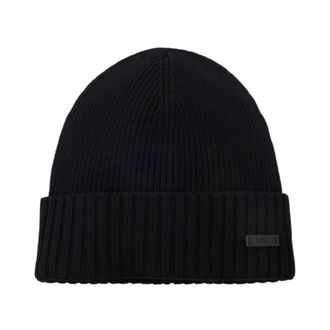 HUGO BOSS Wool Beanie - male - Boss - Accessories - Black - ONE SIZE - Accessories