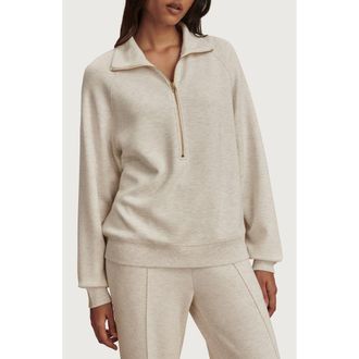 Varley Selene Half Zip Sweatshirt in Ivory Marl at Nordstrom, Size X-Small