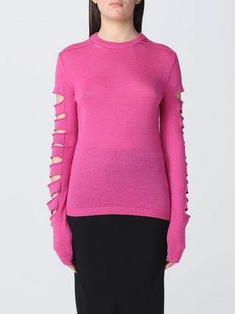 Rick Owens Womens Cutout Sleeve Wool Knit - Dusty Pink - Size X-Small