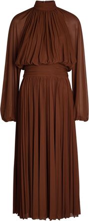 Ronny Kobo Blythe Gathered Stretch-mesh Midi Dress - Brown - XS (UK6 / XS)