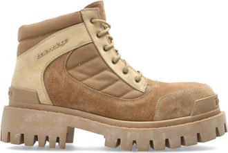 Balenciaga Combat Strike Boots - Dames - Veterlaarzen - Bruin - 35 EU - Leer - Schoenen