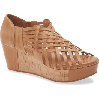 Chocolat Blu Winix Strappy Platform Wedge Sandal in Camel Leather at Nordstrom, Size 8.5