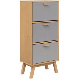 vidaXL Vidaxl - Shoe Cabinet olden Grey and Brown 55x35x120cm Solid Wood Pine