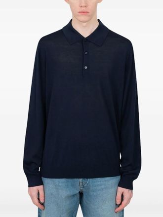 Sunflower long-sleeve polo shirt - Blue