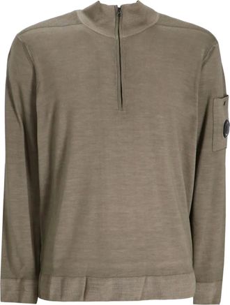 C.P. Company Maglione con mezza zip - Verde