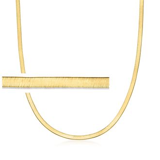 RS Pure by Ross-Simons 3mm 14kt Yellow Gold Herringbone Necklace