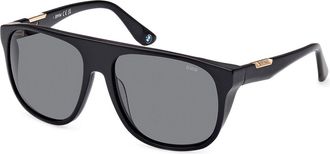 BMW BW0041-H Polarized 01D Mens Sunglasses Black Size 58