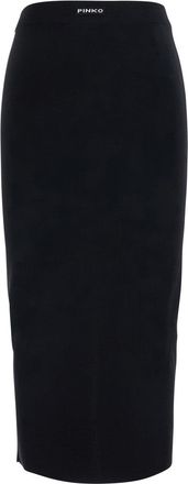 Pinko Ribbed Tech Fabric Skirt - Black