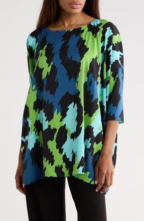 Diane Von F&uuml;rstenberg Diane Silk Blend Tunic Top in Jungle Cat Large at Nordstrom Rack, Size Xx-Small