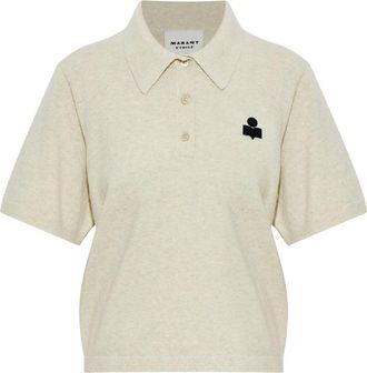 Isabel Marant Althea Polo - Dames - Polos - Beige - XL - Katoen - Tops