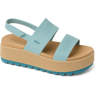 Reef Water Vista Platform Slingback Sandal in Blue Haze/Tan at Nordstrom, Size 10