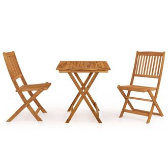 Berkfield Home 3 Piece Folding Garden Dining Set Solid Acacia Wood in Brown