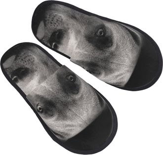 Generic Fuzzy Slippers Pit Dog Terrier Breathable Plush Slippers Unisex Anti-Slide Slipper For Men Bedroom Indoor M