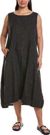 Eileen Fisher Plus Lantern Linen Maxi Dress