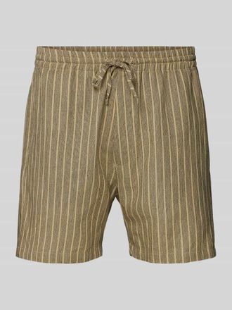 Rotholz Regular Fit Shorts aus Baumwoll-Leinen-Mix in Sand, Größe 30