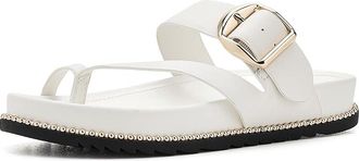 Vince Camuto Camilo Toe Loop Buckle Band Slide Sandals Womens Sandals Bianco : 8.5 M, Leather