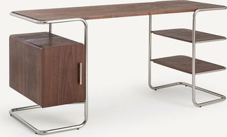 AM.PM Buisvormig bureau in walnootfineer, lengte 155 cm, Emlyn