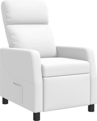 vidaXL Recliner Blanco Cuero Sint&eacute;tico Vidaxl