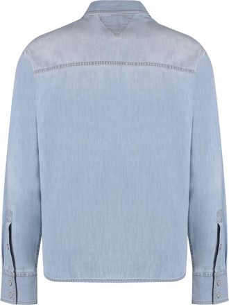 Bottega Veneta Mens Denim Shirt With Flap Pockets Main: Polyester