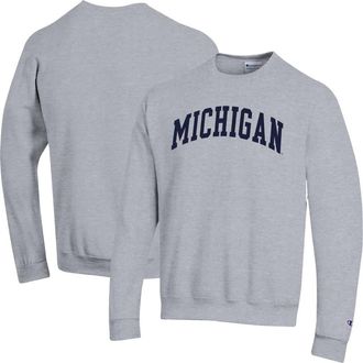 Champion Mens Champion Heather Gray Michigan Wolverines Basic Arch Fleece Pullover Sweatshirt at Nordstrom, Size Xx-Large