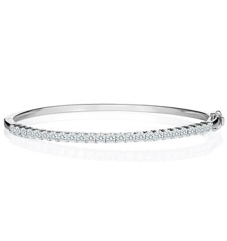 The Diamond Store 2.5ct Lab Diamond Eternity Bangle H/Si Quality Set in 9K White Gold