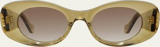 Loewe Anagram 49mm Oval Acetate Sunglasses