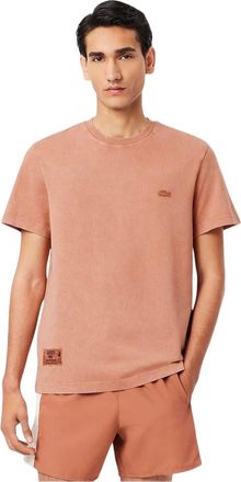 Lacoste Heren Logo Crew Neck Regular T-shirt (Latte)