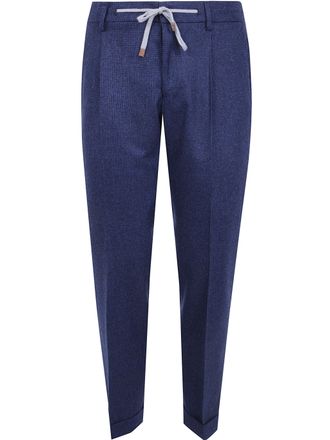 Barba Chino Trousers Wool Blue Roma