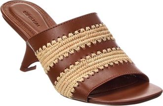 SIMKHAI Shadow Mule Raffia & Leather Sandal